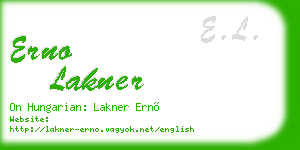 erno lakner business card